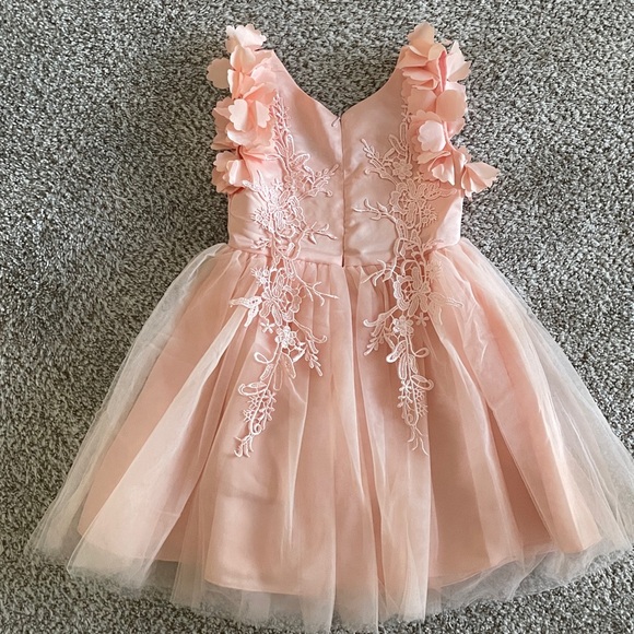 Elegant Pink Floral Kids Dress - Picture 4 of 4